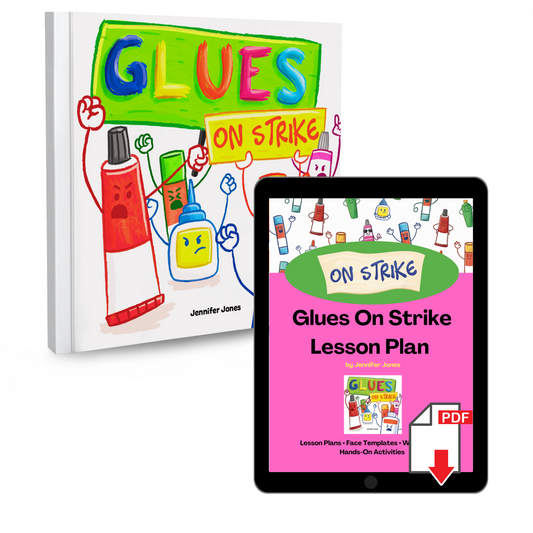 Glues On Strike Book + Lesson Plan Bundle